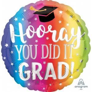 RAINBOW COLORS GRADUATION BALLOON
