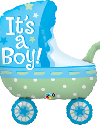 BABY BOY CARRIAGE BALLOON