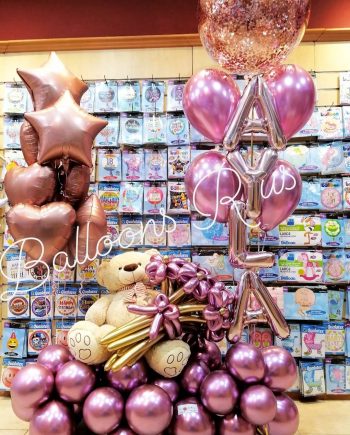 ELEGANT BALLOONS DESIGN WITH TEDDY BEAR