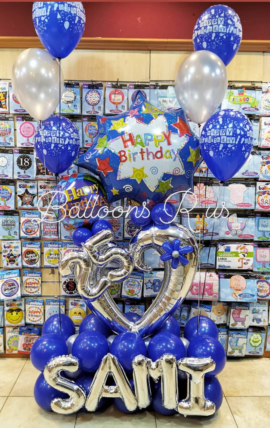 BIRTHDAY STAND WITH NAME AND AGE