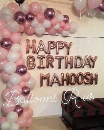ORGANIC ARCH WITH HAPPY BIRTHDAY LETTERS