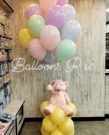 TEDDY BEAR WITH 25 HELIUM BALLOONS