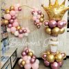 TWO STAND OF CHROME AND CONFETTI BALLOONS