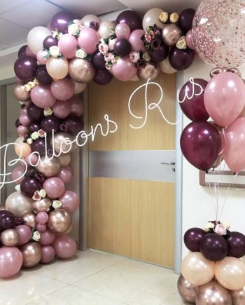 NEW BABY GIRL ORGANIC ARCH WITH CONFETTI STAND