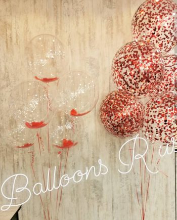 confetti & feathers balloons
