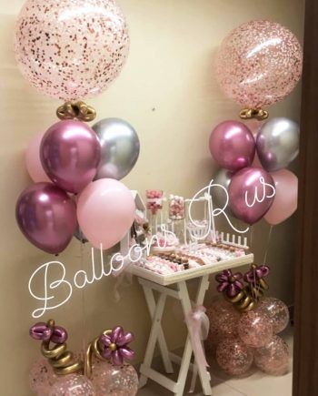 two confetti stand