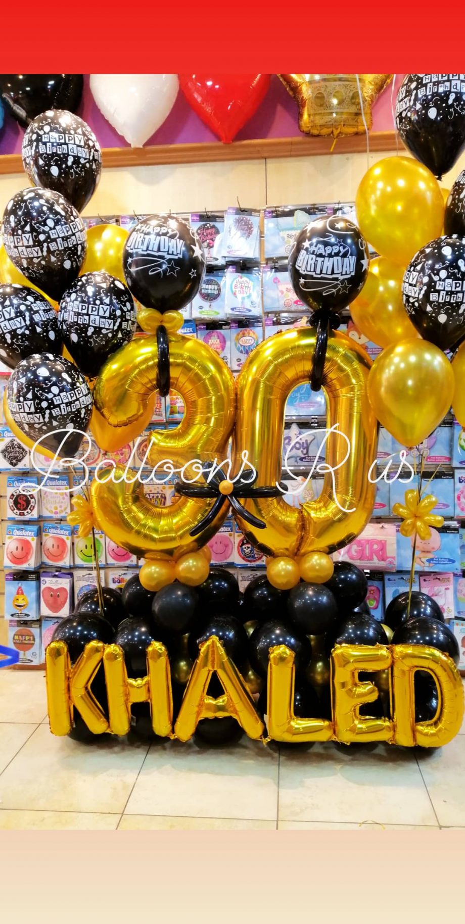 Birthday Arrangement name and age