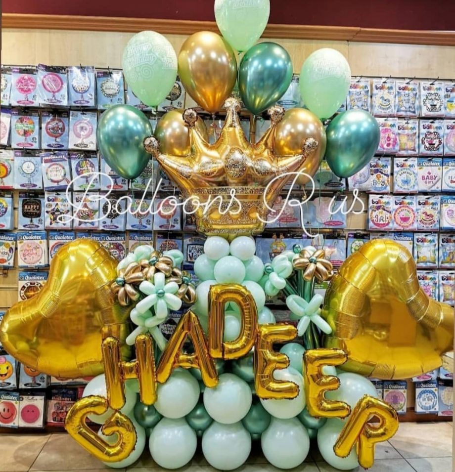Birthday arrangement with hearts