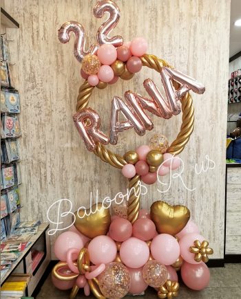 Birthday circle stand with name