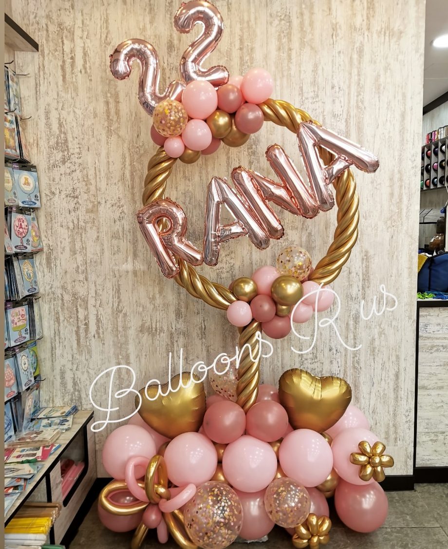 Birthday circle stand with name
