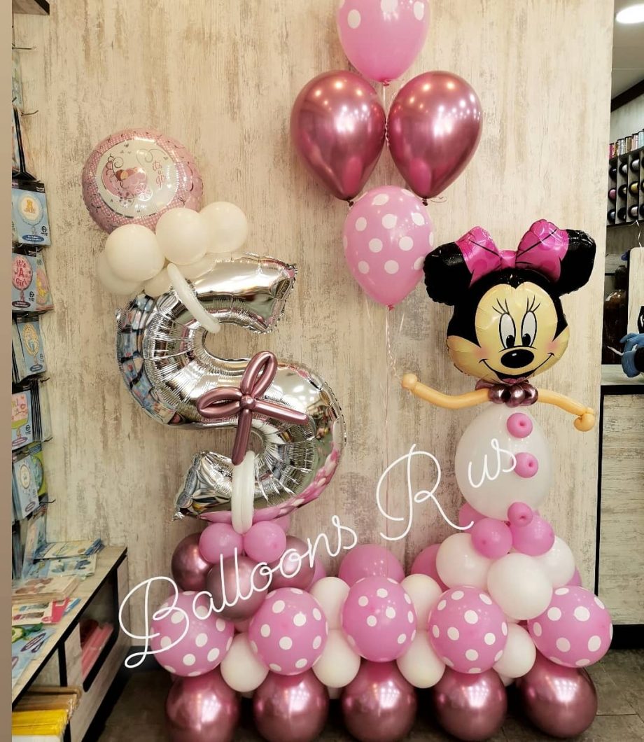 Mini mouse Birthday arrangement with big letter