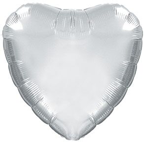 BIG SILVER HEART 32''