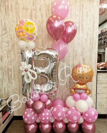 Big Arrangement of chrome balloons with letter