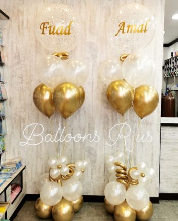 Engagement stands with customized name