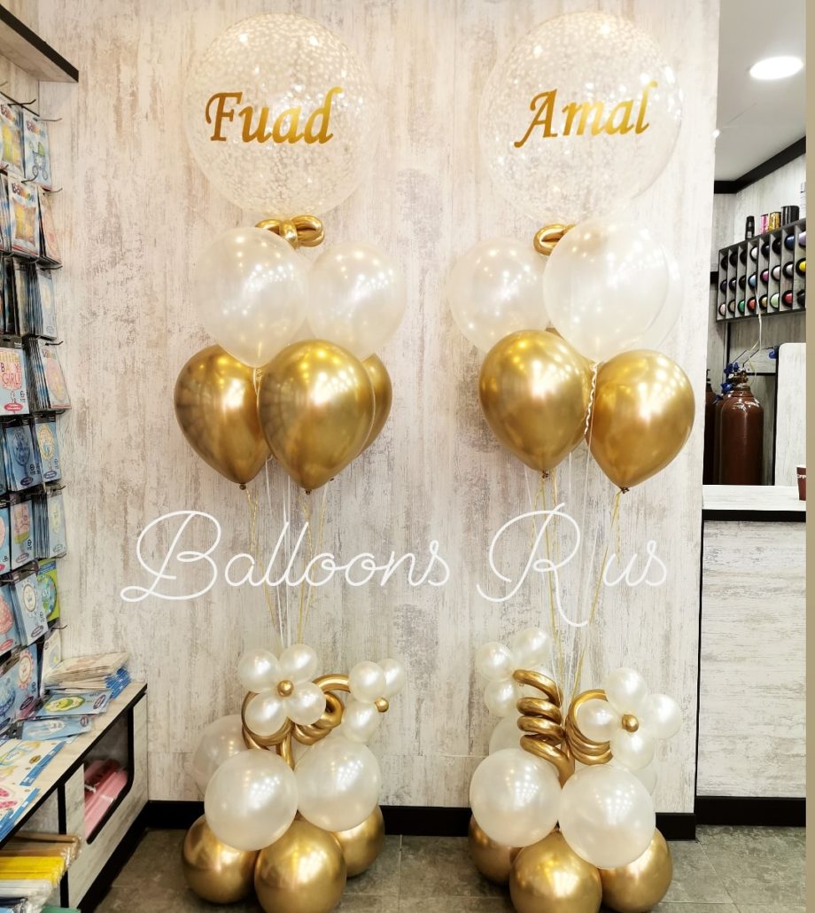 Engagement stands with customized name