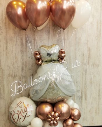 Bride Dress with chrome and confetti balloons