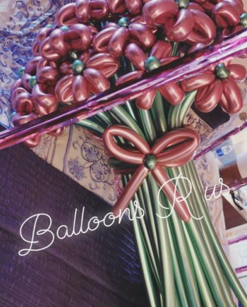 Flowers Bouquet of 35 chrome balloons