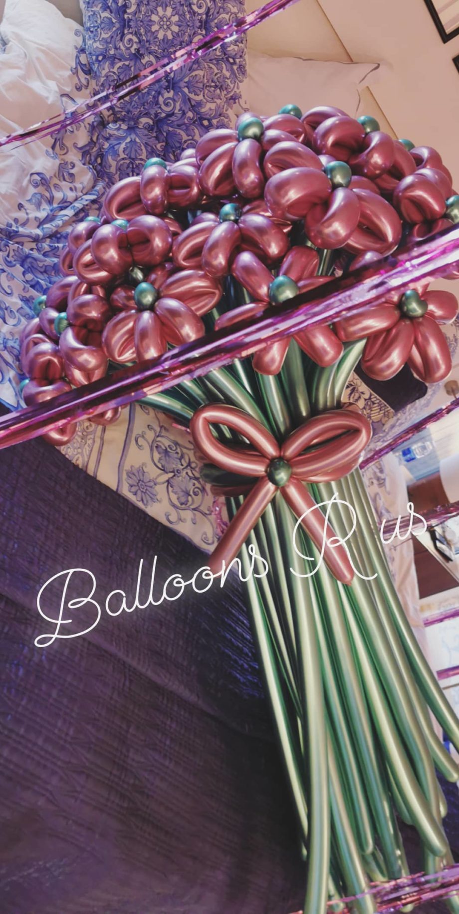 Flowers Bouquet of 35 chrome balloons