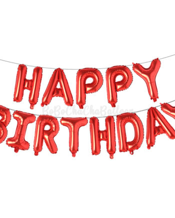 Red Small Happy Birthday letters