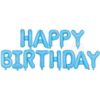 Light Blue Happy Birthday Small Letters