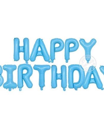 Light Blue Happy Birthday Small Letters