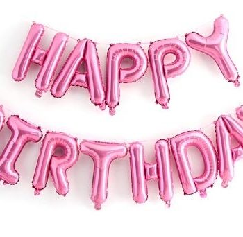 Pink Small Happy Birthday Letters