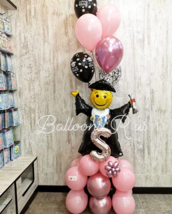 GRADUATION STAND OF CHROME BALLOONS