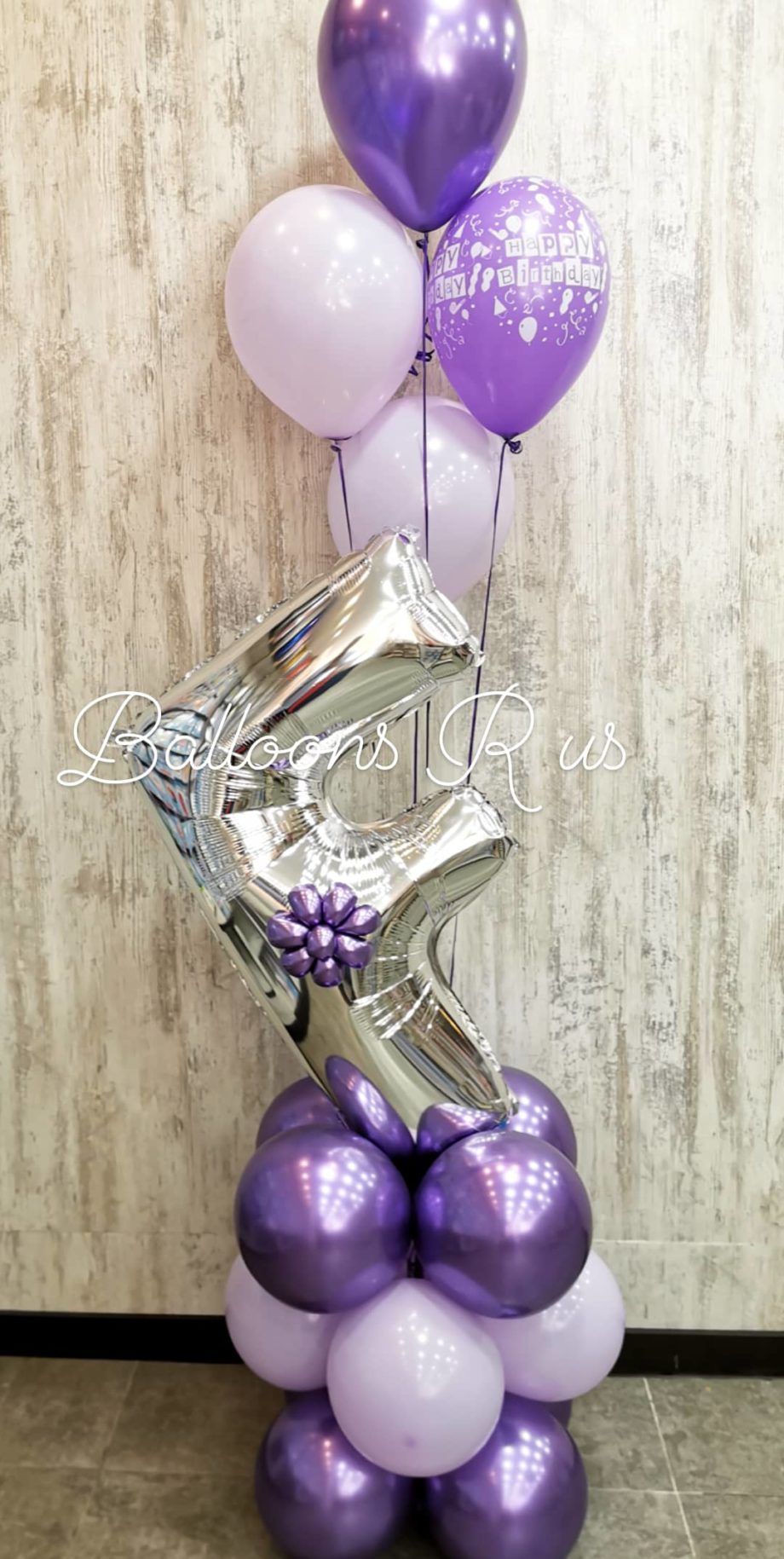 Letter Arrangement of chrome balloons