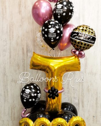 GRADUATION STAND OF CHROME BALLOONS
