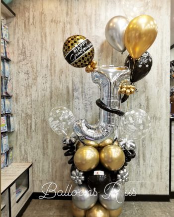 GRADUATION STAND IF CHROME BALLOONS