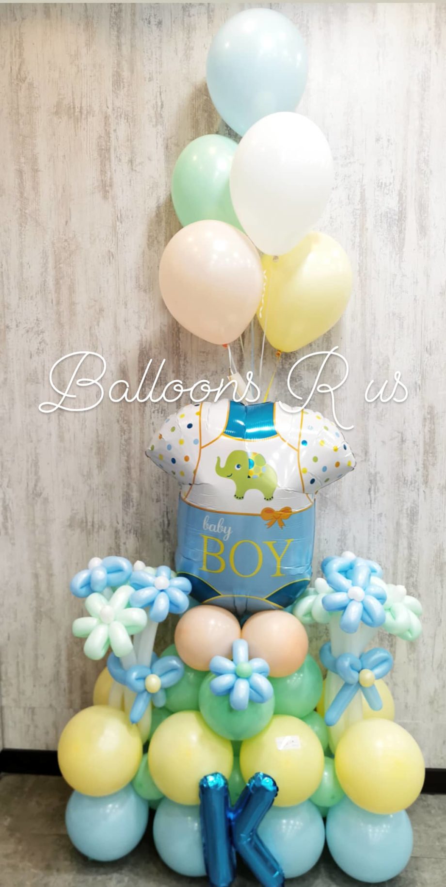 New Baby Boy arrangement of pastel colors