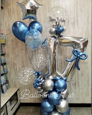 Birthday Bouquet of chrome balloons