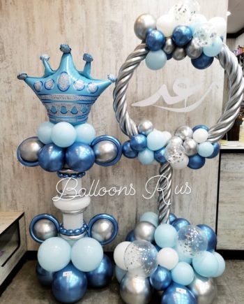 Luxury Baby Boy Arrangements of circle and crown stand