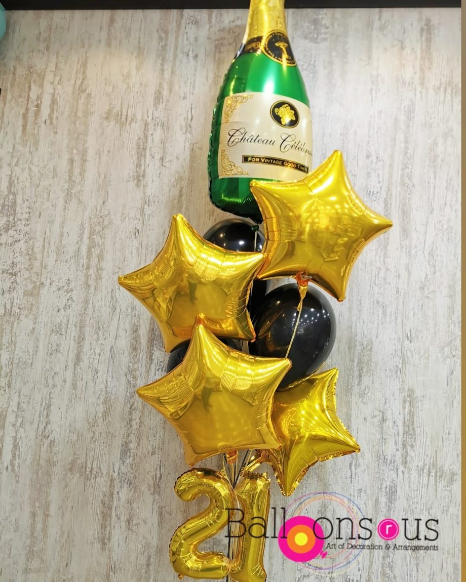 champagne bunch of helium balloons