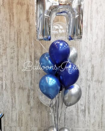 Letter bunch with chrome balloons