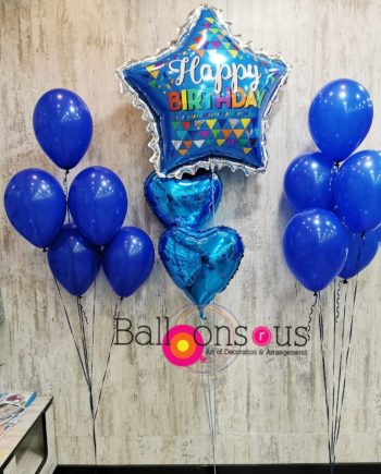 Helium bunchs with big foil balloon