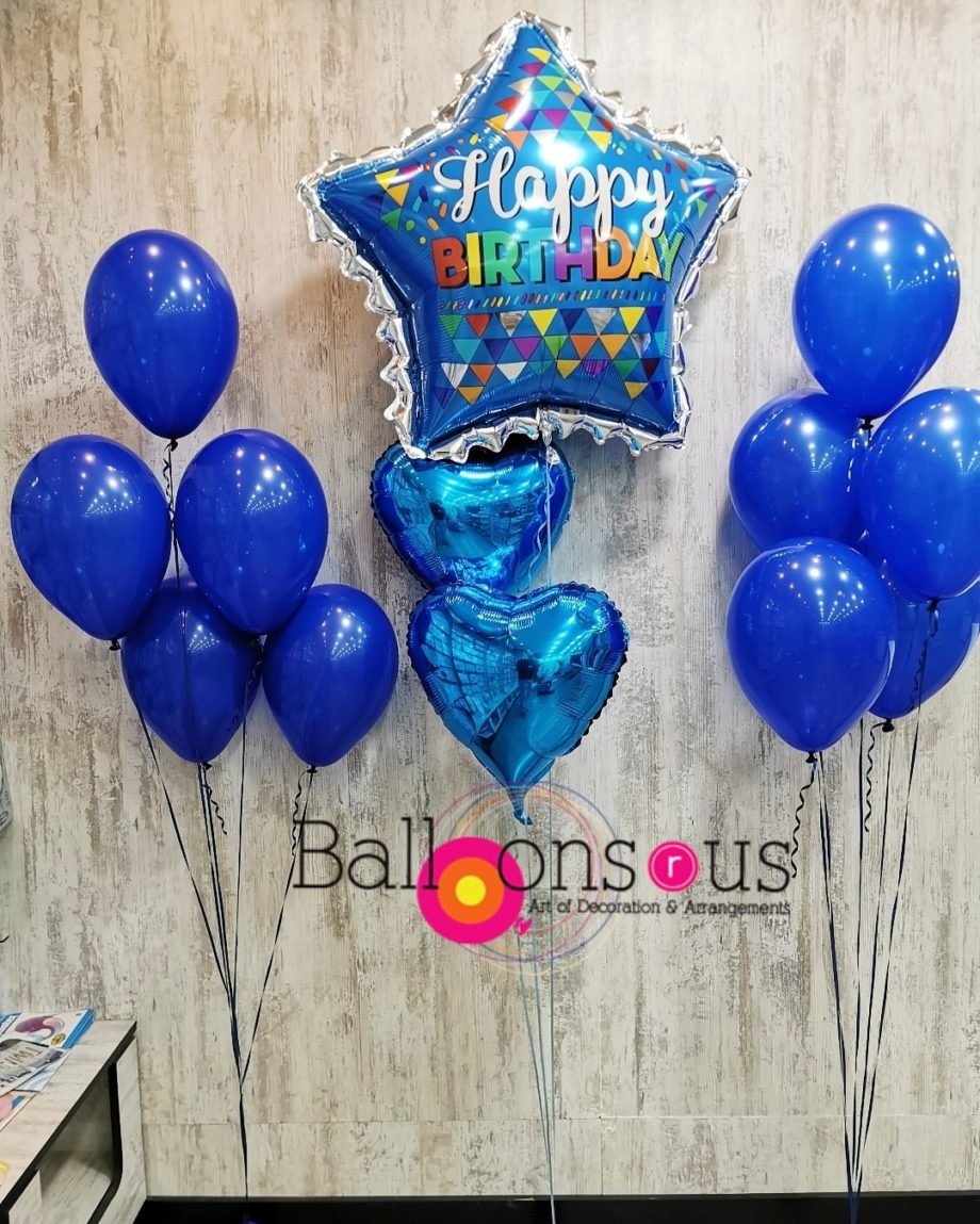 Helium bunchs with big foil balloon
