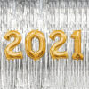 BIG FOIL BALLOONS 2021 INFLATED WITH HELIUM