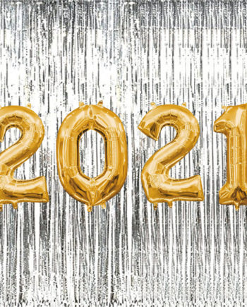 BIG FOIL BALLOONS 2021 INFLATED WITH HELIUM