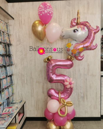 unicorn arrangement of chrome balloons