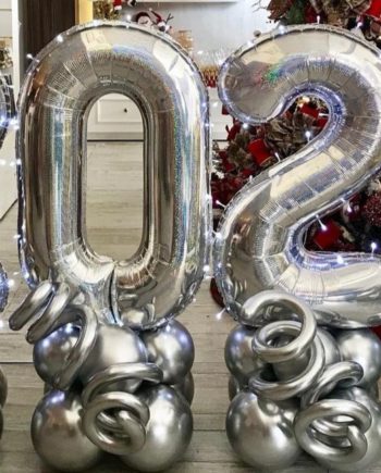 2021 BIG SIZE WITH STAND OF CHROME BALLOONS