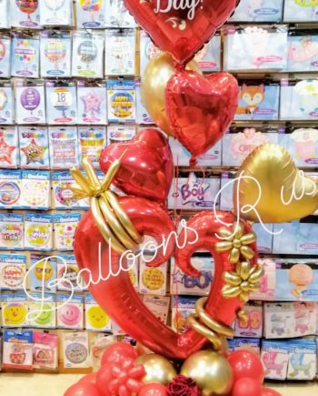 VALENTINE BOUQET WITH 10 ARTIFCAL FLOWERS