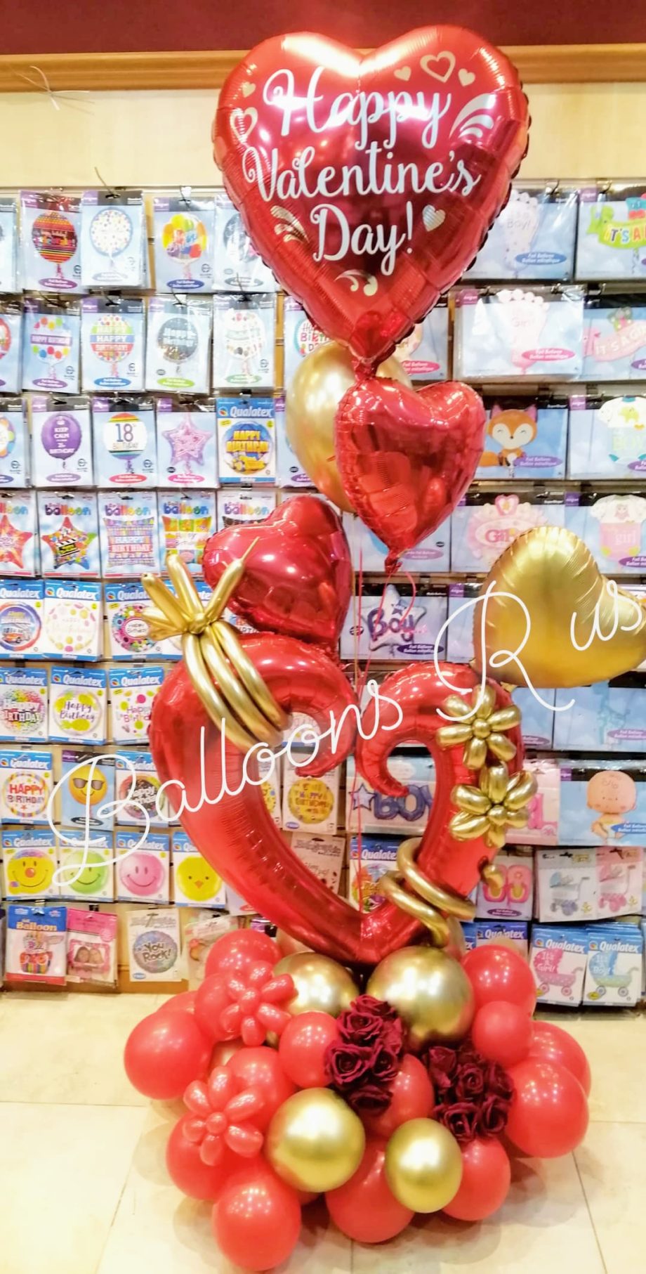 VALENTINE BOUQET WITH 10 ARTIFCAL FLOWERS