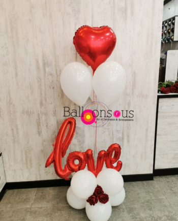 SIMPLE LOVE ARRANGEMENT WITH 3 ARTIFICAL FLOWERS