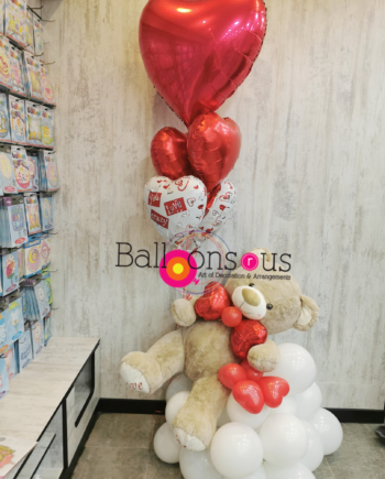 BIG TEDDY BEAR WITH HELIUM BUNCH