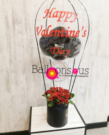 FRESH FLOWERS BOUQET WITH CUSTOMIZED CLEAR BALLOON