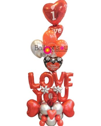 VALENTINES ARRANGEMENT OF CHROME BALLOONS