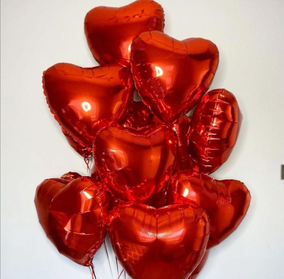 Heart balloon 18 inches inflated with helium