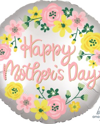 Circle shape foil balloon Mothers day with flowers