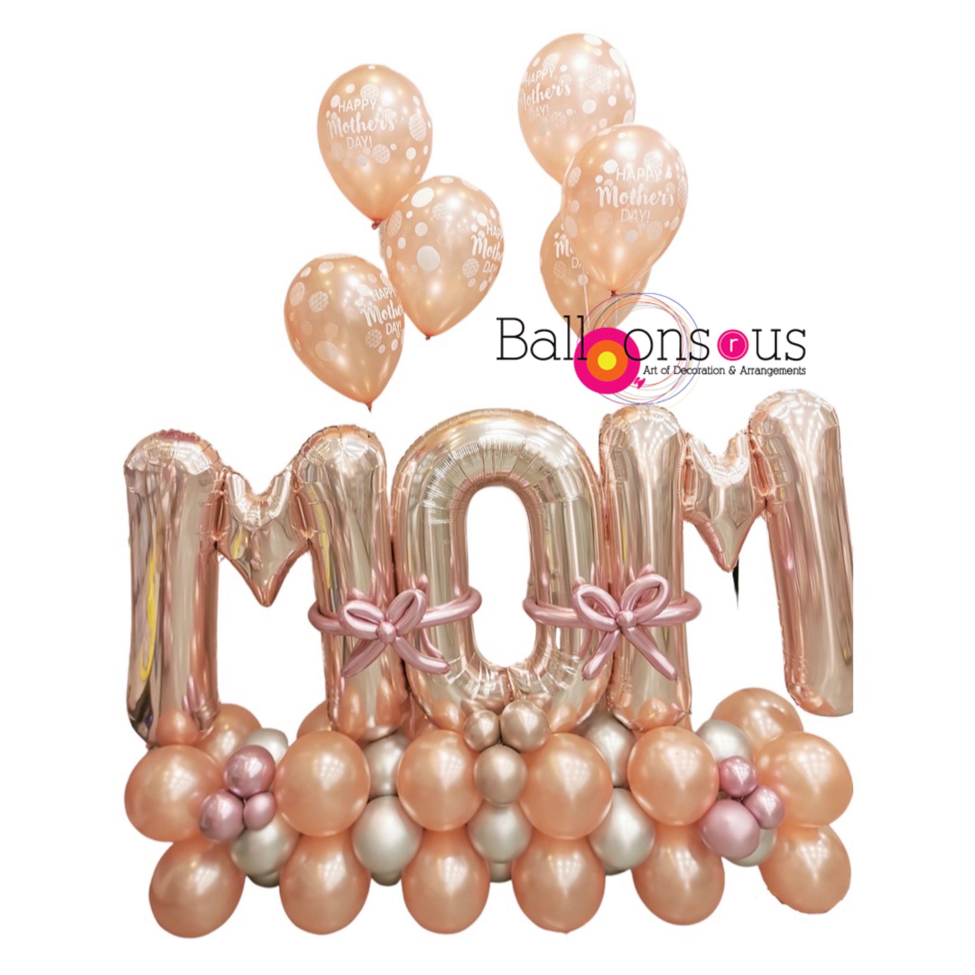 big arrangement for mom with rose gold colors
